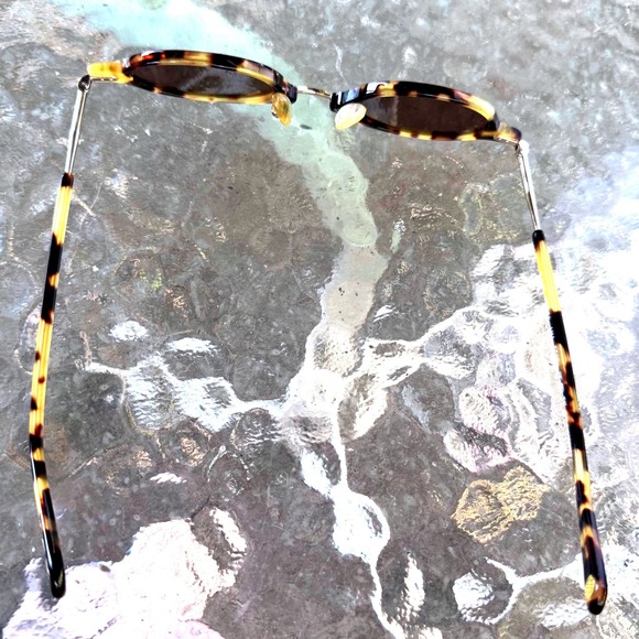 Vtg LUX Shanghai Tang 8022 TRT Tortoise Shell Oval Sunglasses w Case & Cloth Y2K main image 7